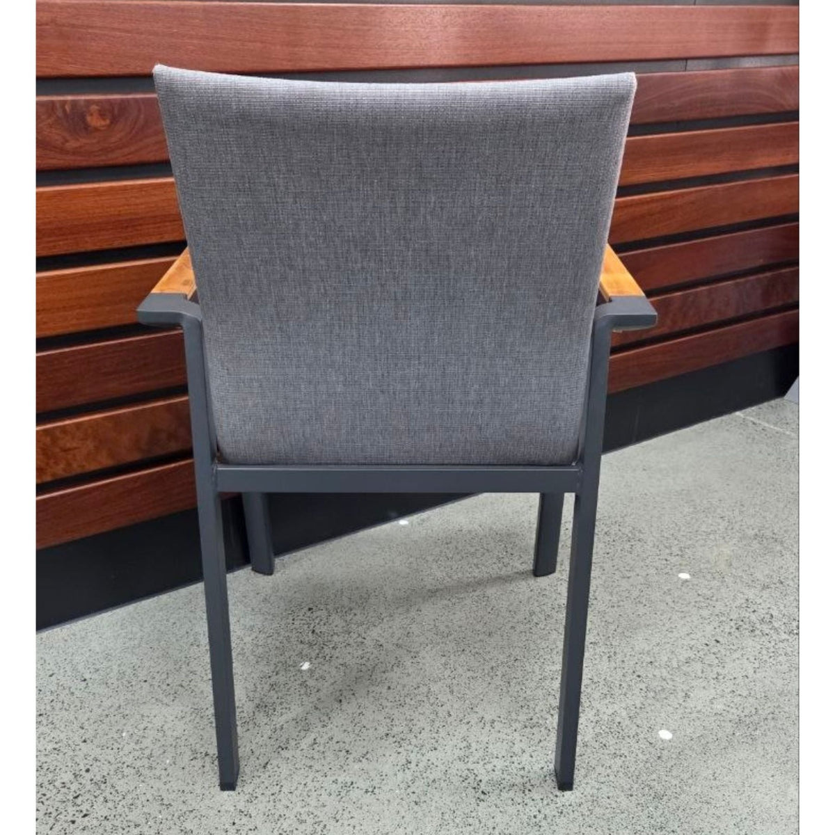 Bronte Teak Detail Dining Chair - Charcoal/Charcoal - Lume Outdoor Living