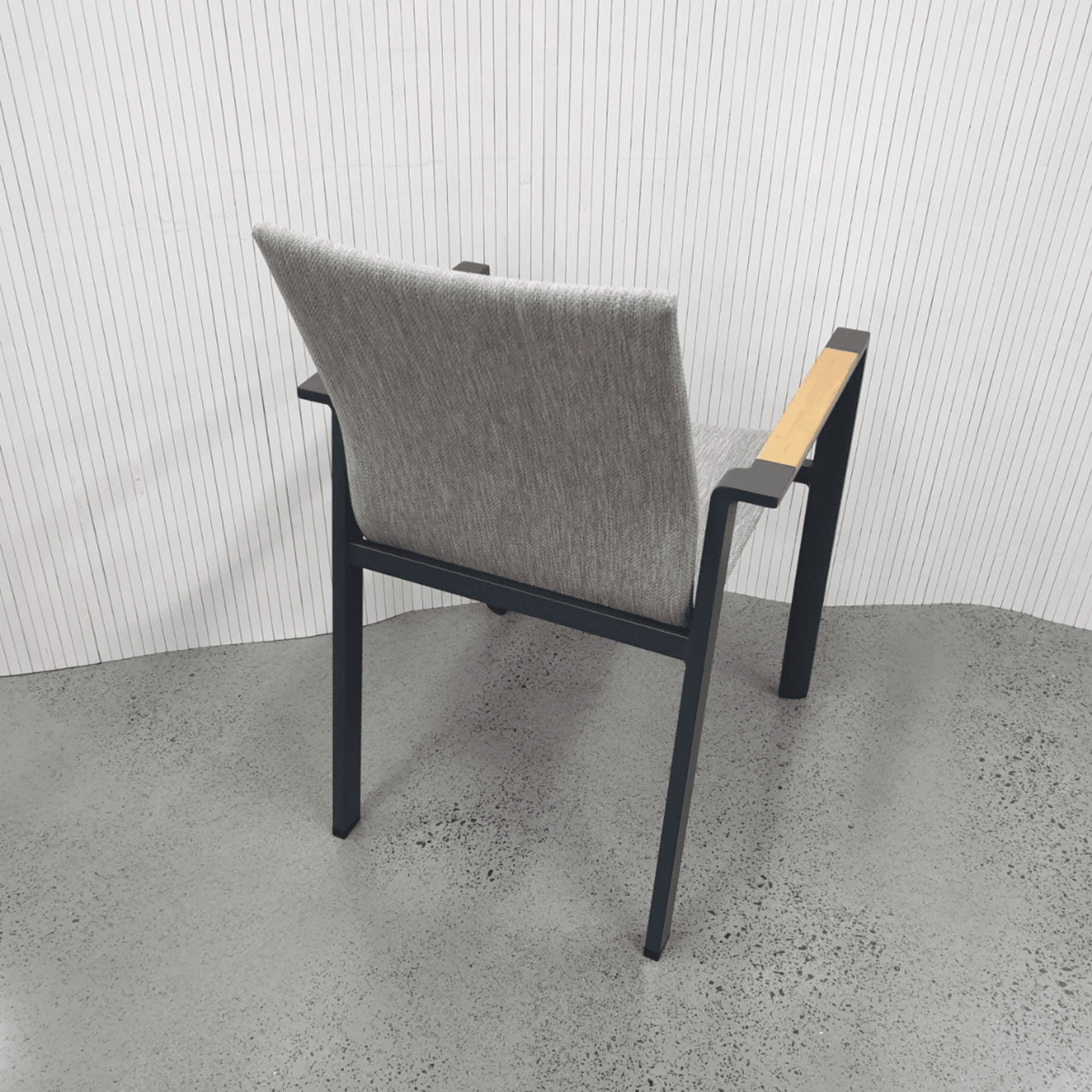 Bronte Teak Detail Dining Chair - Charcoal/Taupe - Lume Outdoor Living