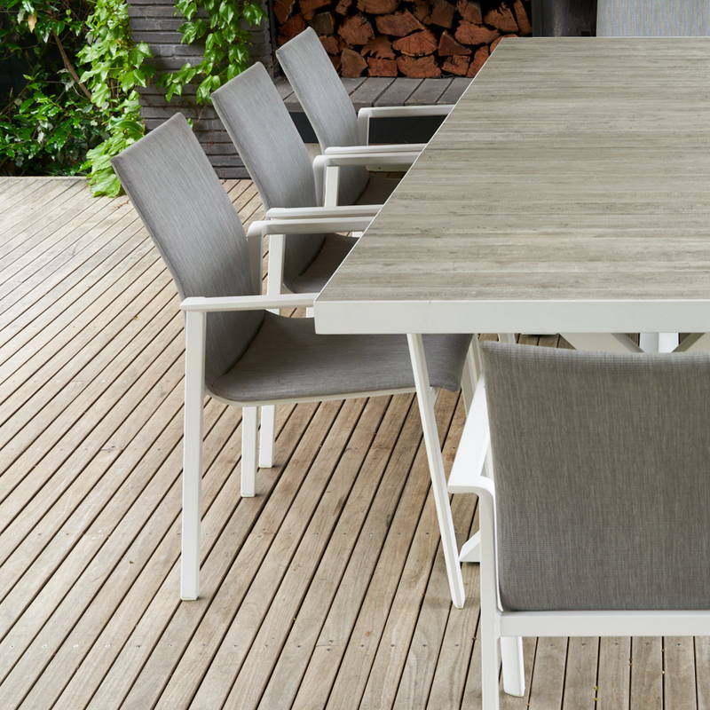 Bronte outdoor dining chair - white