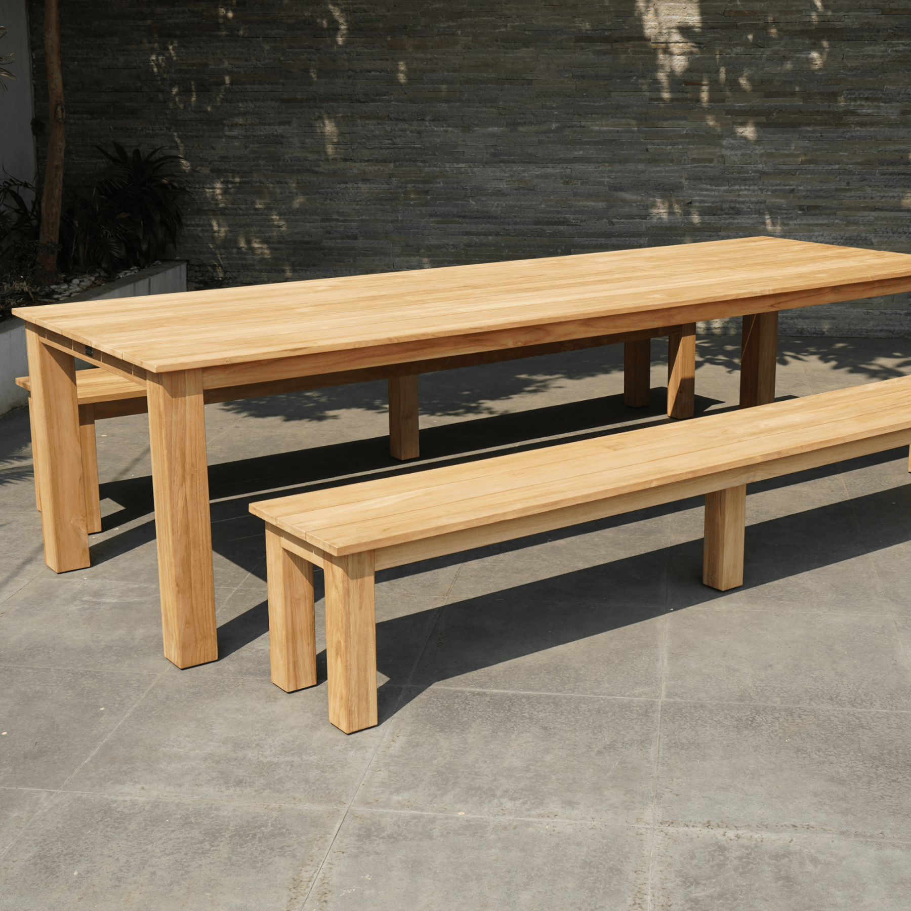 Brooklyn 300cm Table and Brooklyn Bench 3 - piece Outdoor Dining Setting - Lume Outdoor Living