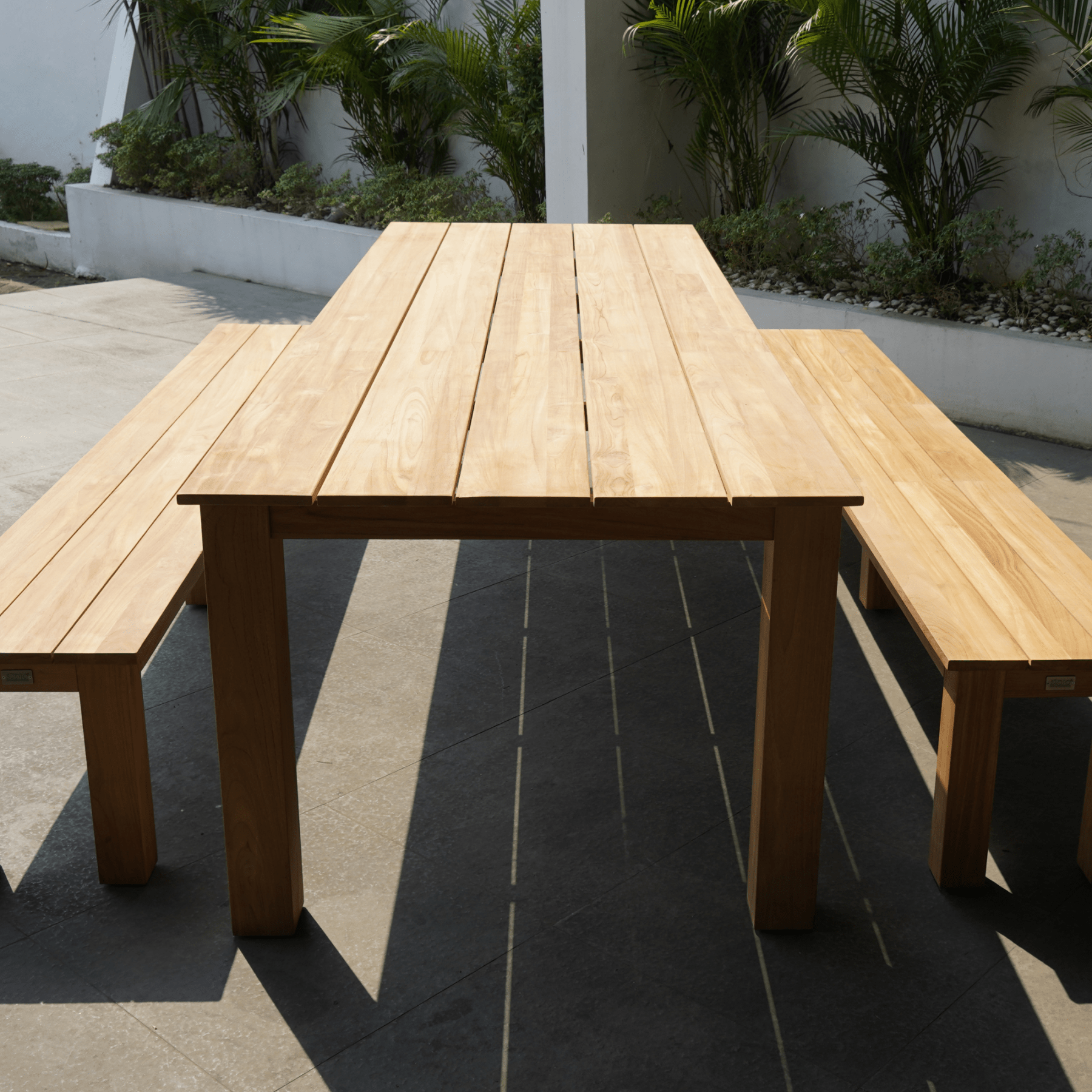 Brooklyn 300cm Table and Brooklyn Bench 3 - piece Outdoor Dining Setting - Lume Outdoor Living