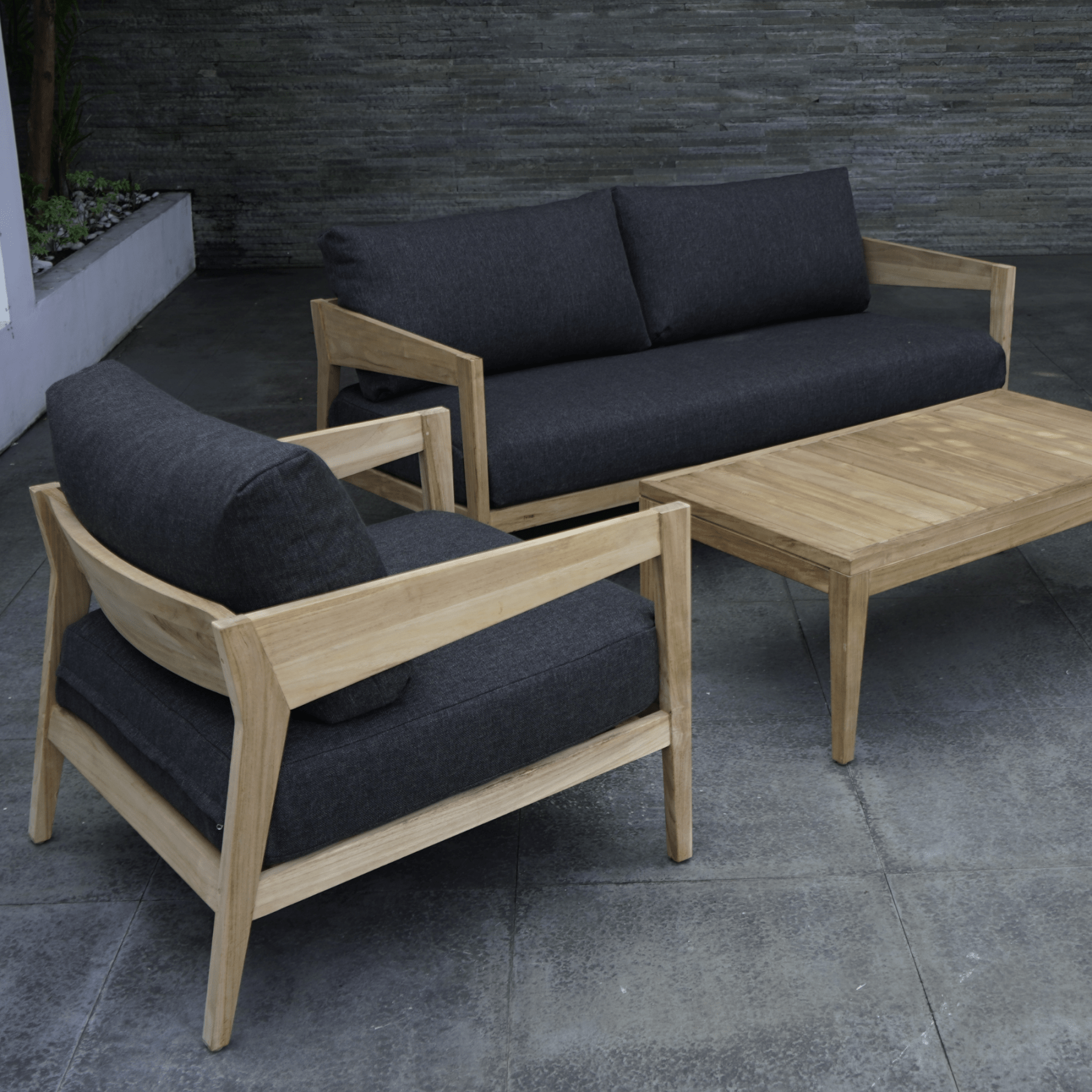 Caldena teak lounge setting - 4 piece outdoor lounge set - CB 090 - Lume Outdoor Living