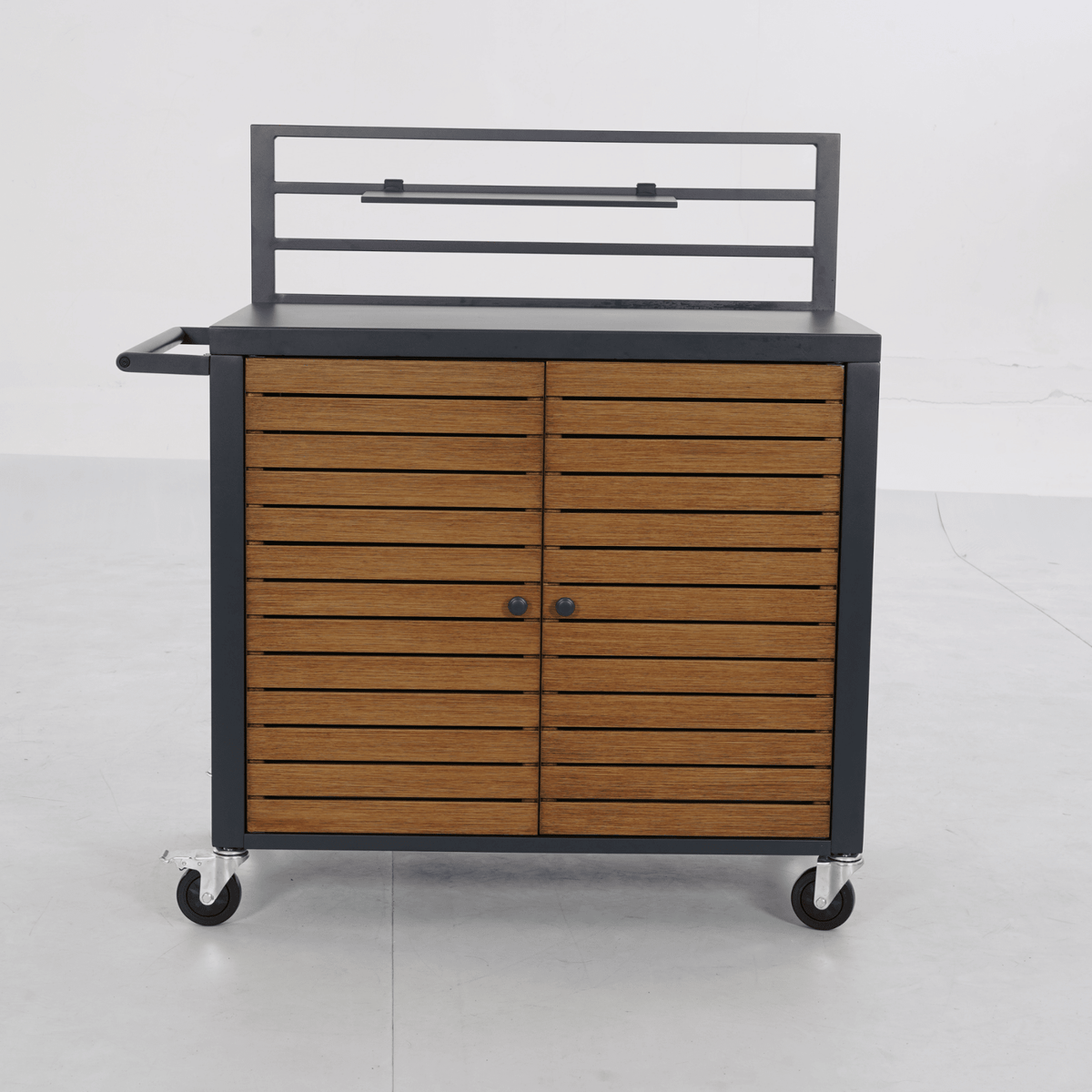 Carrello Compact Aluminum Outdoor Storage Workstation on Wheels - Lume Outdoor Living