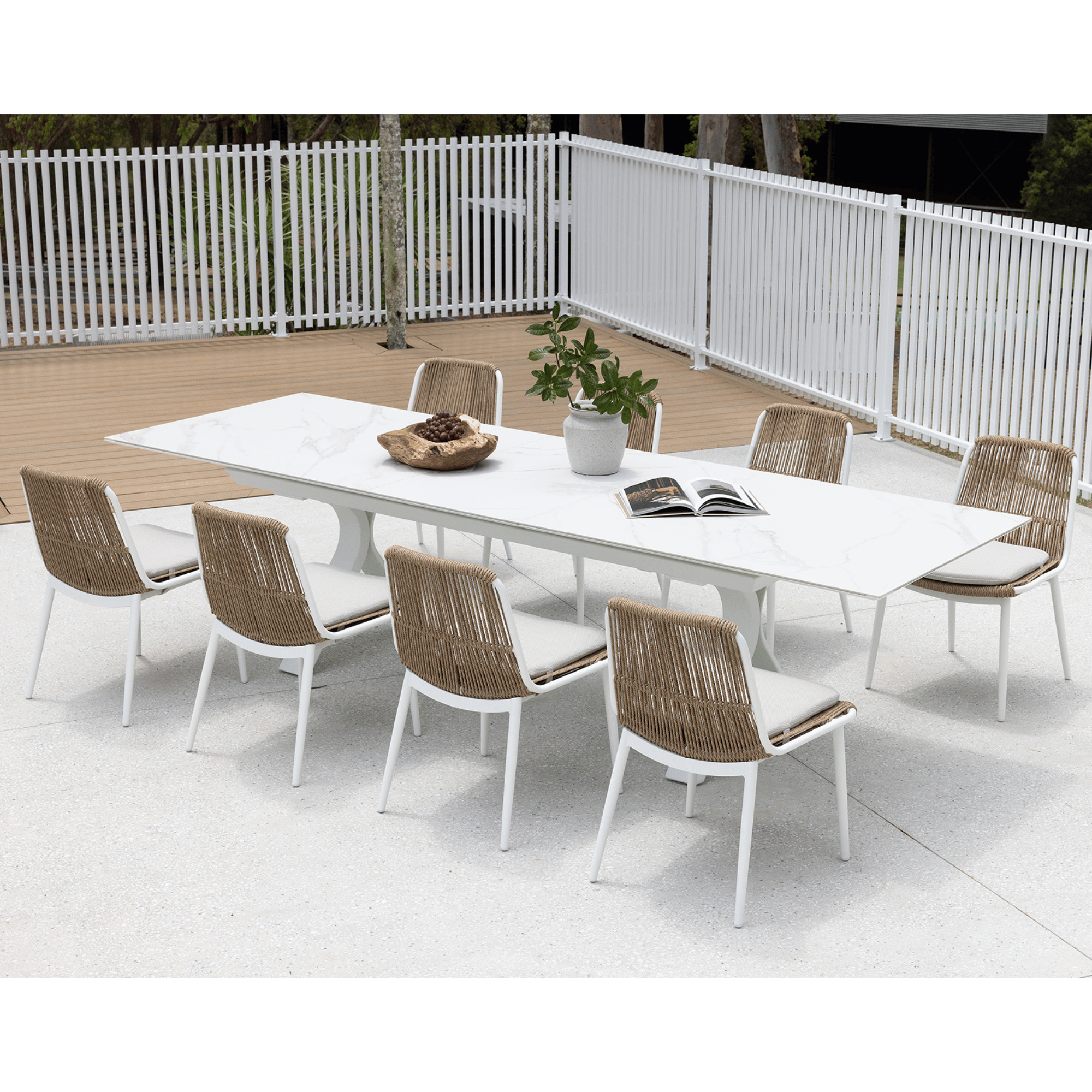 Carson & Arona 240-300x110cm 9pce Dining Setting