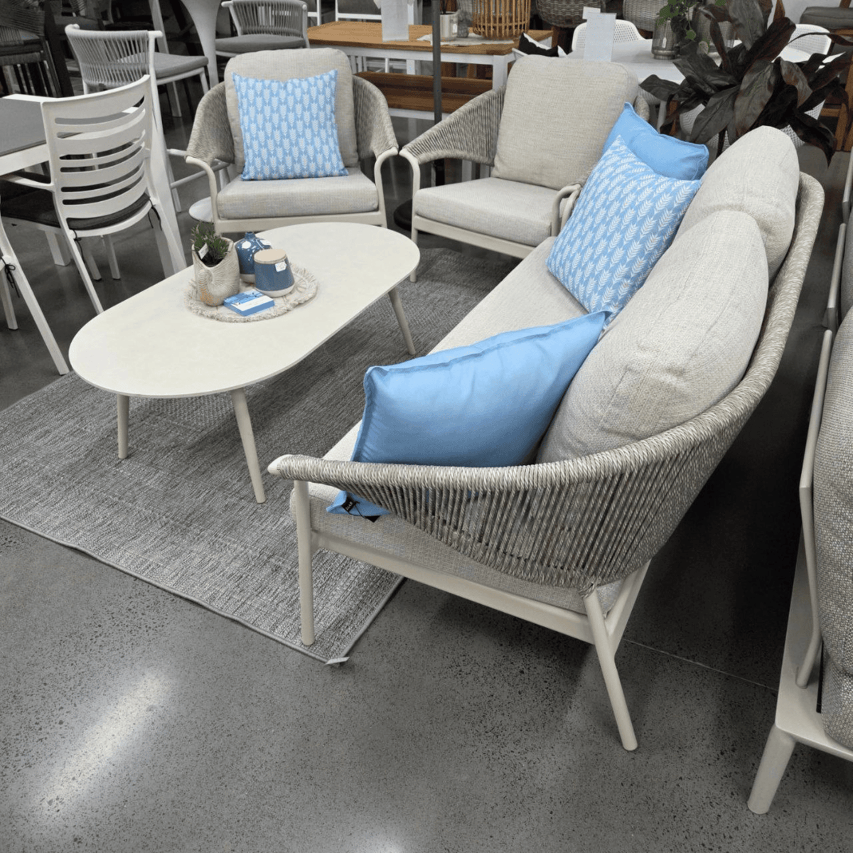 Celia 4pce Lounge Setting - Ivory/Dove Grey - Lume Outdoor Living