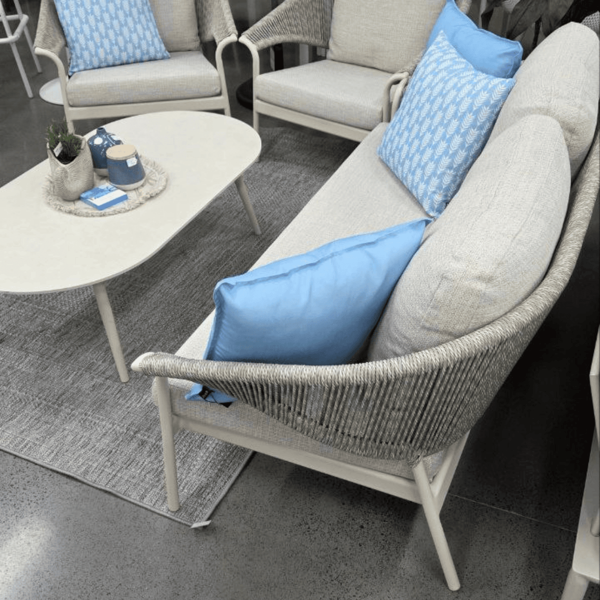 Celia 4pce Lounge Setting - Ivory/Dove Grey - Lume Outdoor Living