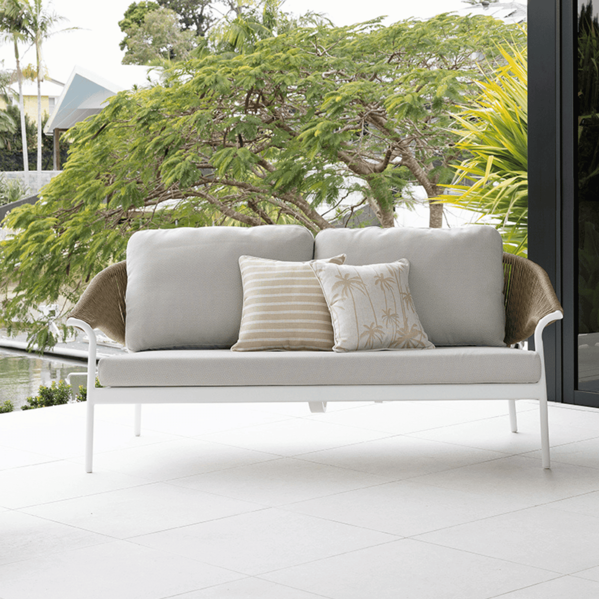 Celia 4pce Lounge Setting - White/Natural - Lume Outdoor Living