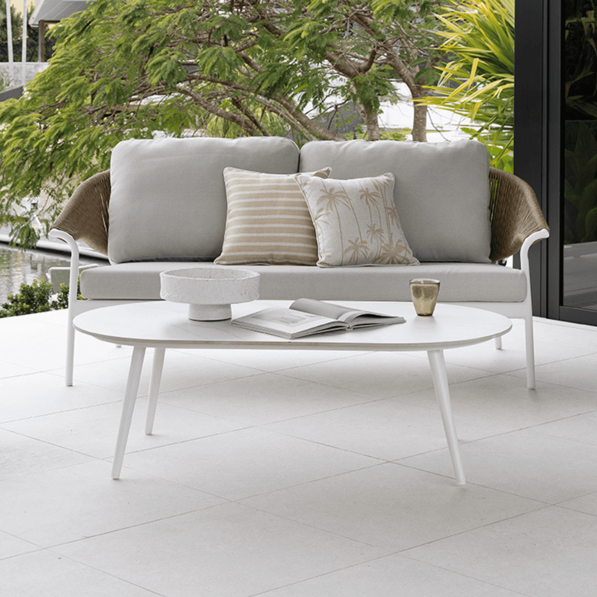 Celia 4pce Lounge Setting - White/Natural - Lume Outdoor Living