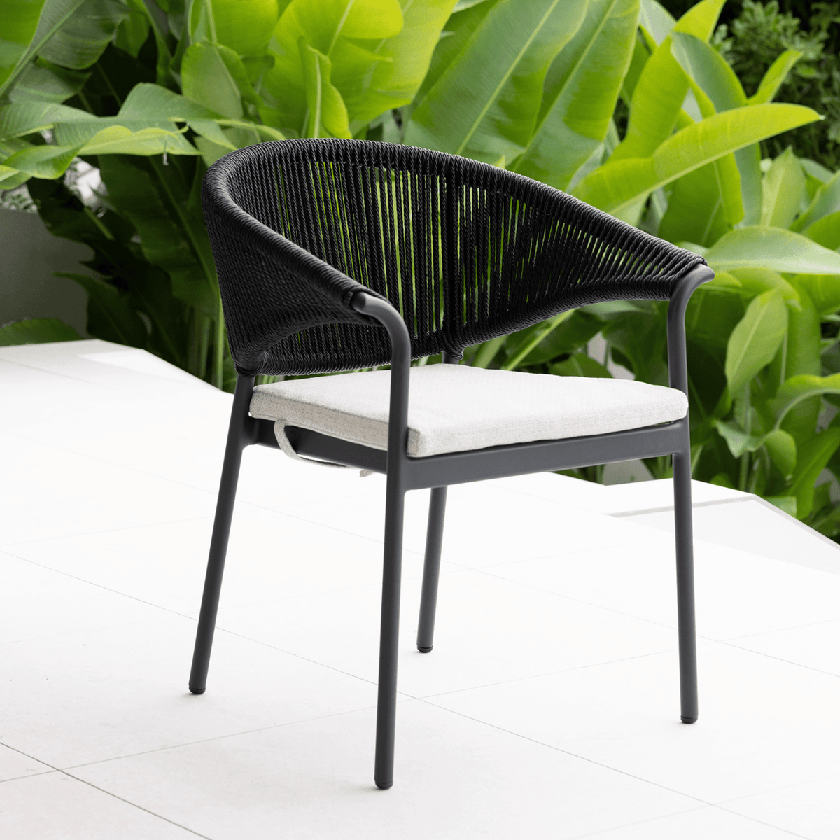 Celia Dining Chair - Charcoal/Black - Lume Outdoor Living