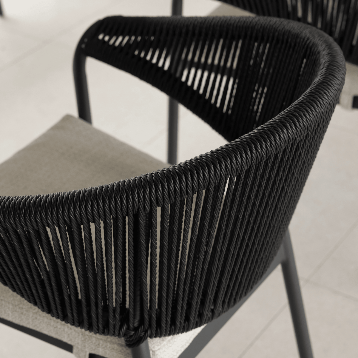 Celia Dining Chair - Charcoal/Black - Lume Outdoor Living