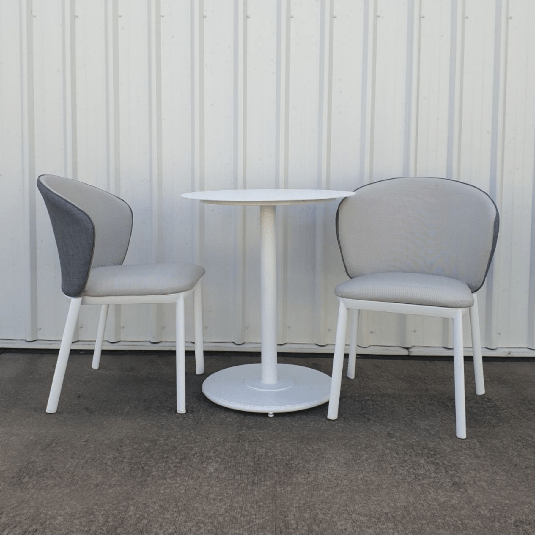 Checker Table, Freedom Chair, 3piece Outdoor Setting - Lume Outdoor Living