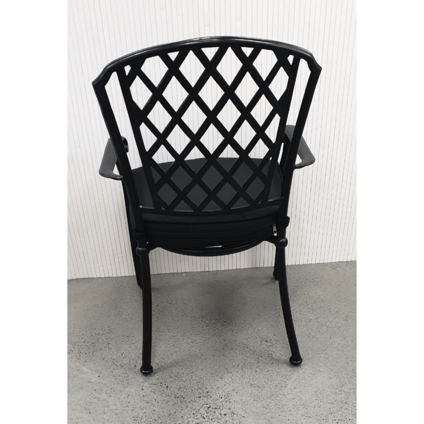 Chelmer cast - aluminium outdoor dining chair - antique black/black - Lume Outdoor Living