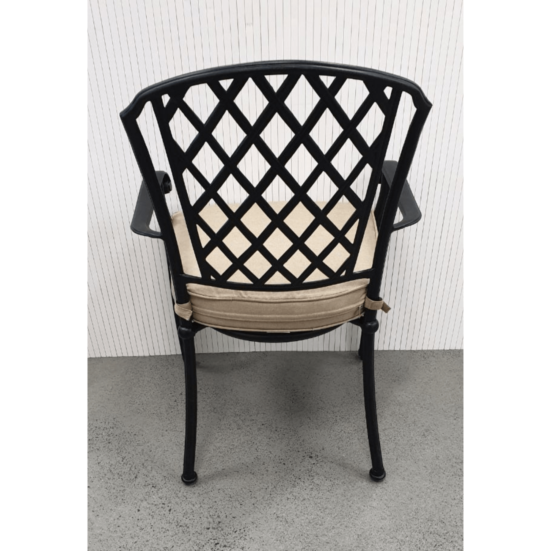 Chelmer cast - aluminium outdoor dining chair - bronze/beige - Lume Outdoor Living