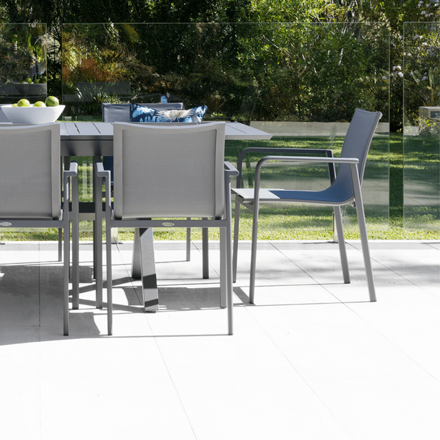 Chic Aluminium Outdoor Dining Chair - Charcoal - Lume Outdoor Living