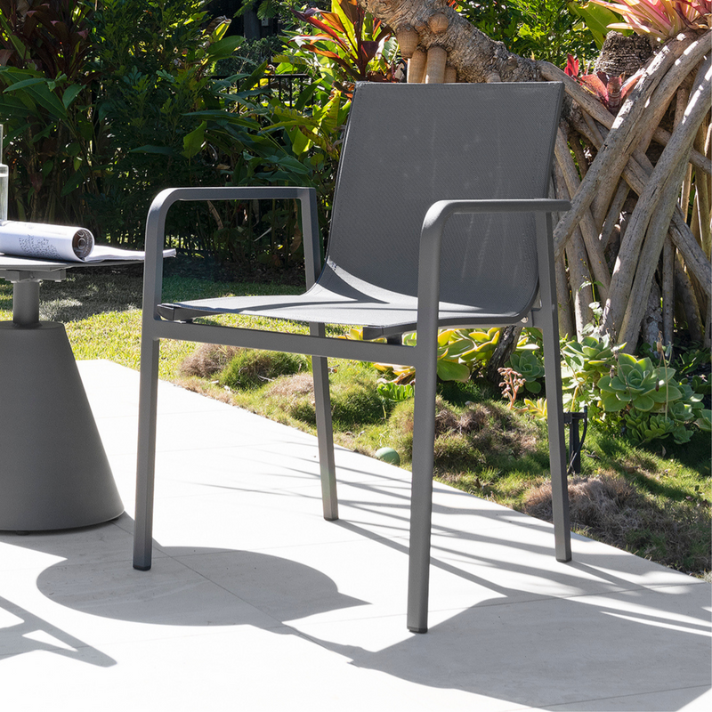 Chic aluminium outdoor dining chair