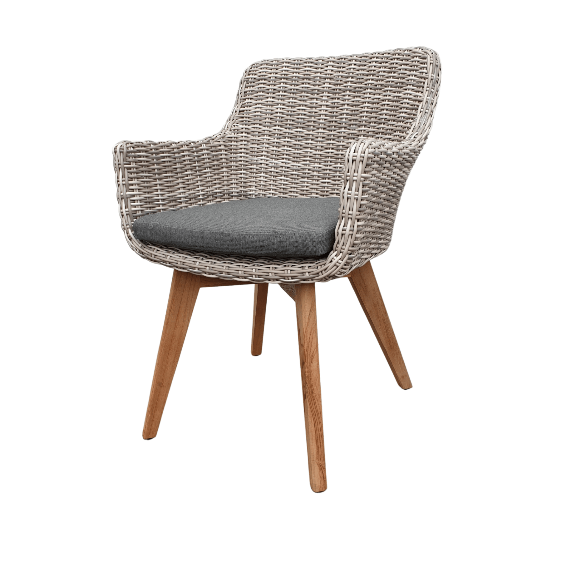 Colorado wicker chair with teak legs - outdoor dining chair - Lume Outdoor Living