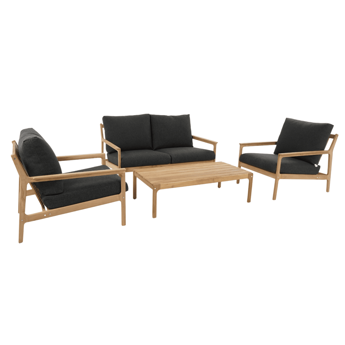 Cuba 4pce Lounge Setting with 2-Seater - Black - Lume Outdoor Living