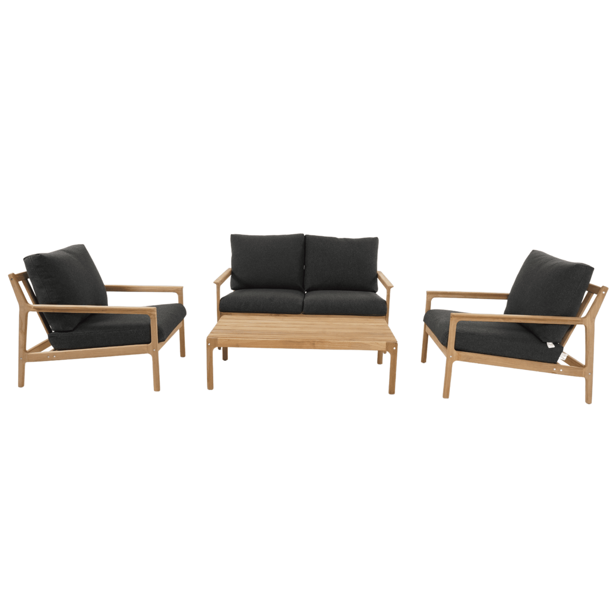 Cuba 4pce Lounge Setting with 2-Seater - Black - Lume Outdoor Living