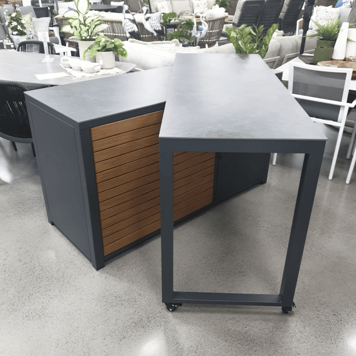 Cucina Aluminium Swivel Outdoor Storage Workstation - Floor Stock Local Delivery Only - Lume Outdoor Living