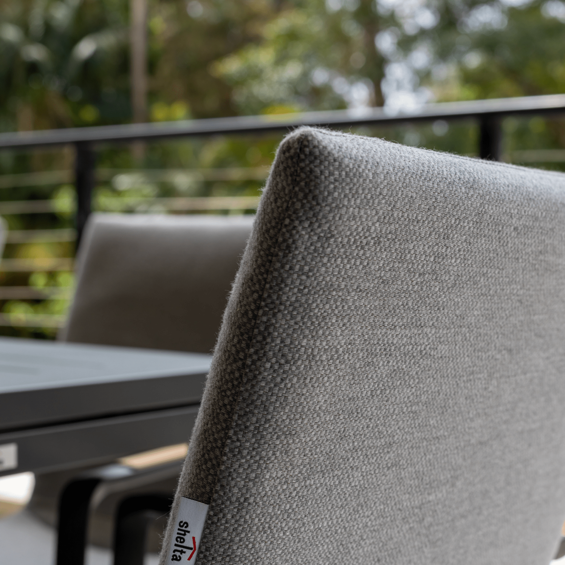 Diamond Padded Aluminium Outdoor Dining Chair - Charcoal - Lume Outdoor Living