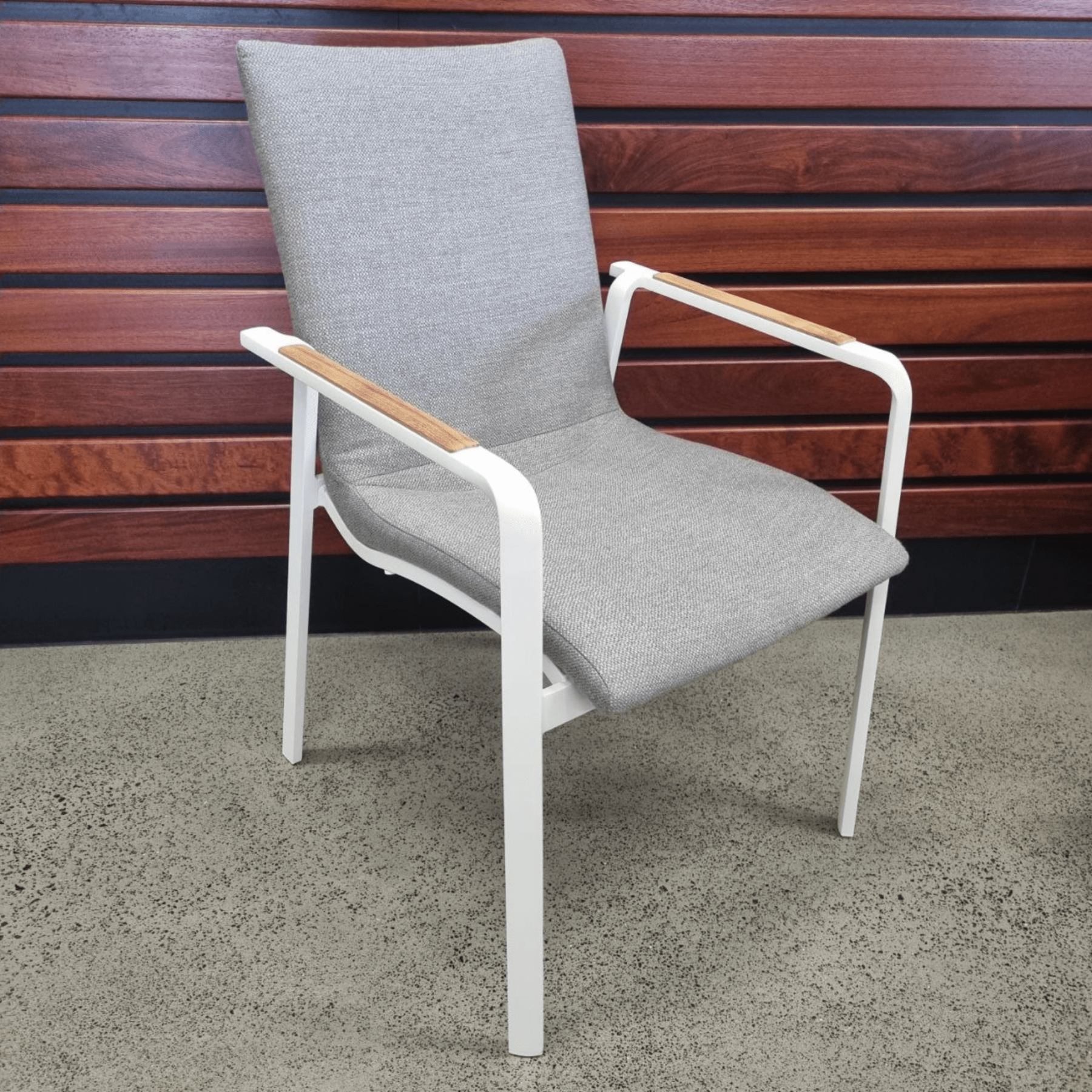 Diamond Padded Aluminium Outdoor Dining Chair - White - Lume Outdoor Living