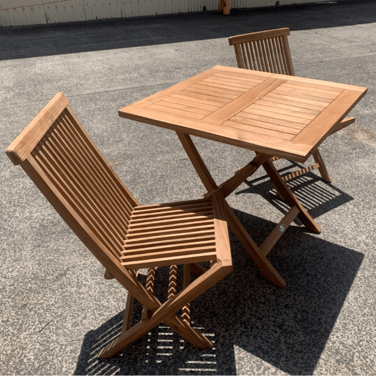 Dominican & Madeira 80x80cm Folding 3pce Dining Setting - Lume Outdoor Living