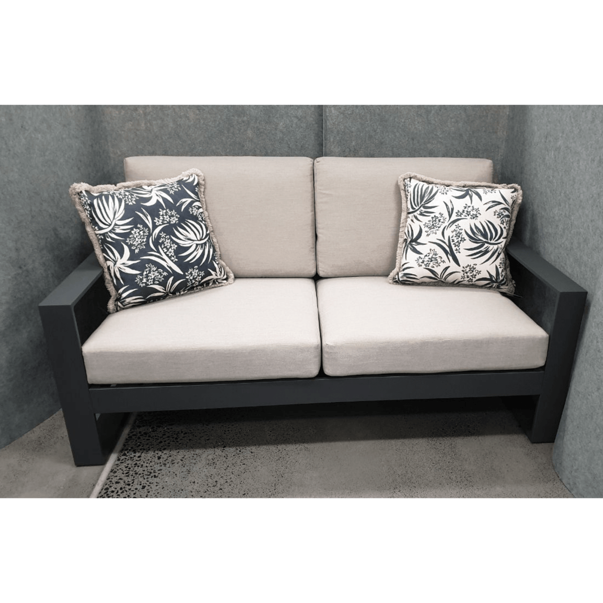 Douglas 2-seater Lounge Chair - Charcoal/Beige - Lume Outdoor Living