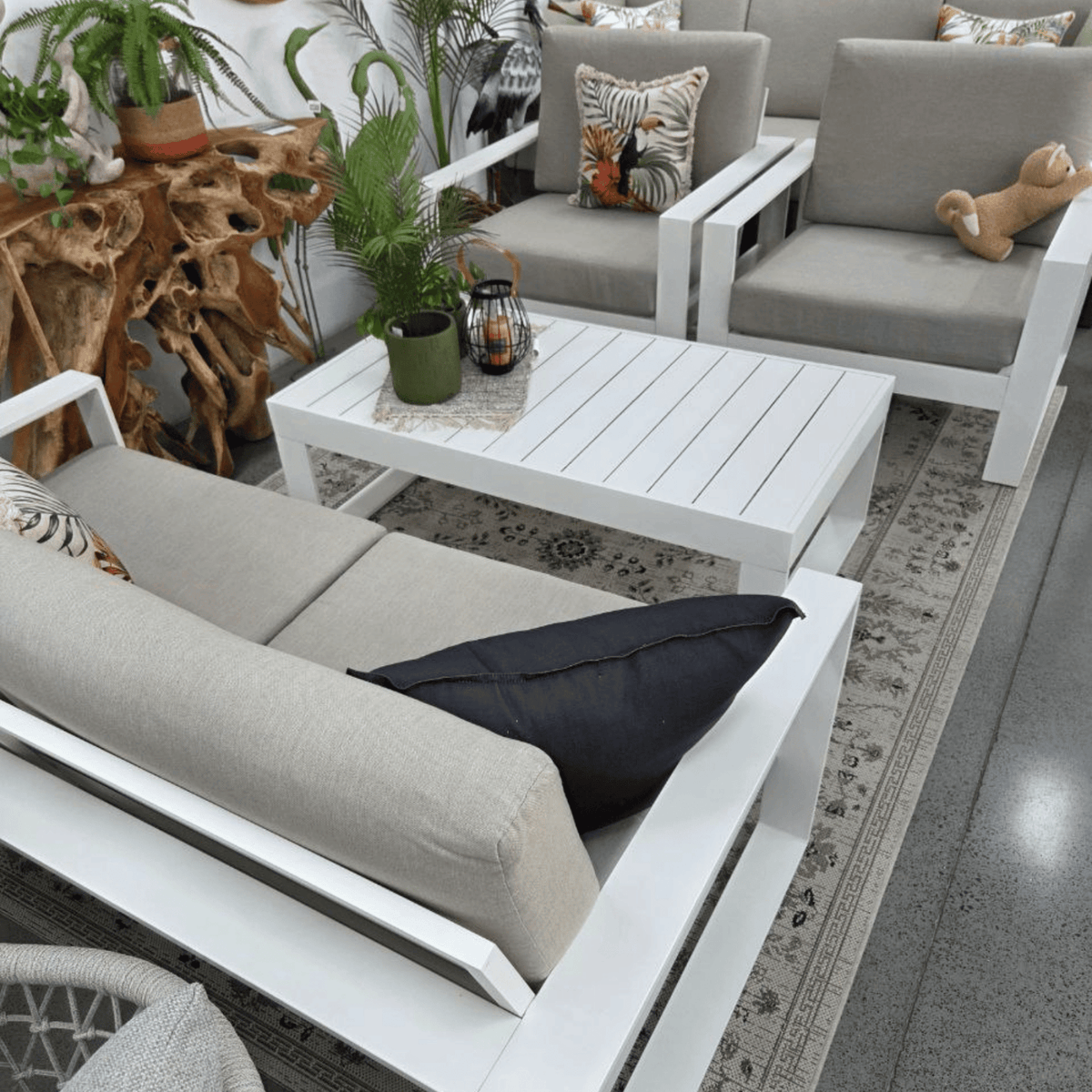 Douglas 4pce Lounge Setting - White/Beige - Lume Outdoor Living