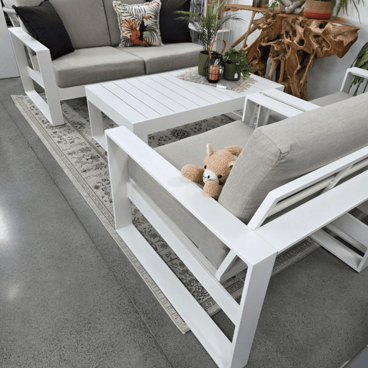 Douglas 4pce Lounge Setting - White/Beige - Lume Outdoor Living