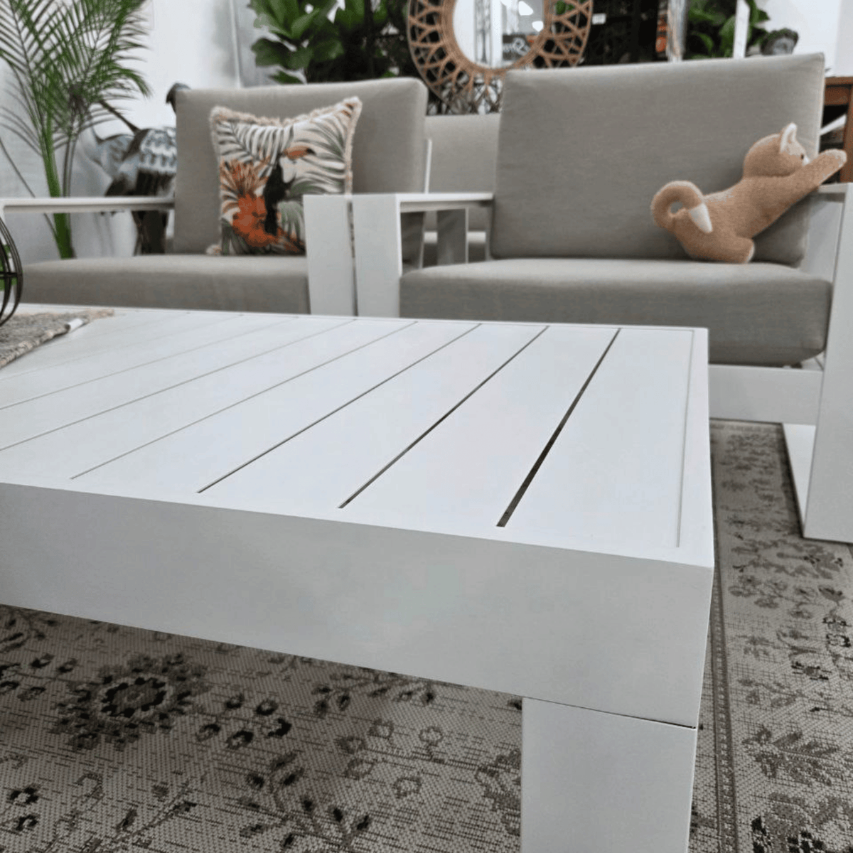 Douglas 4pce Lounge Setting - White/Beige - Lume Outdoor Living