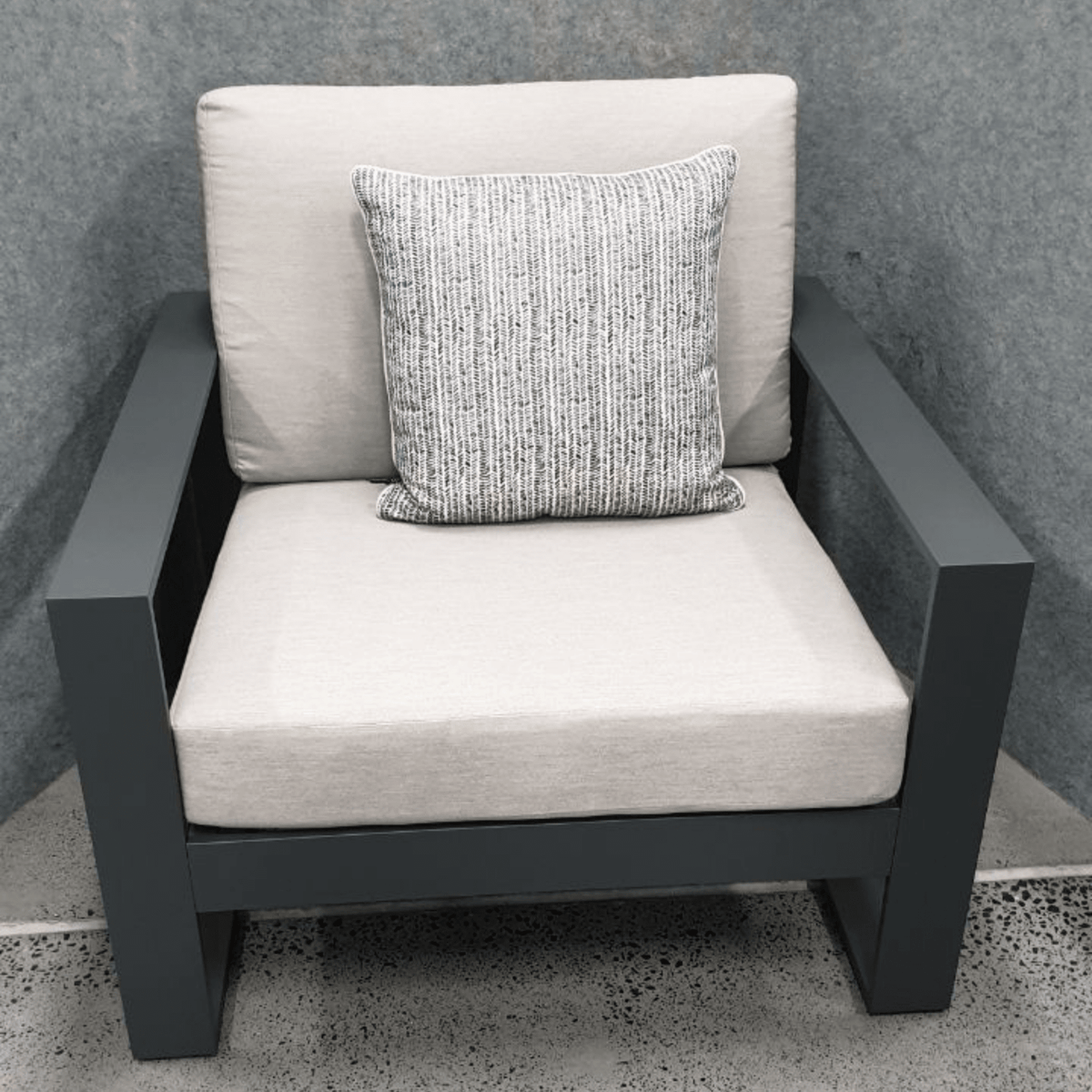 Douglas Single Lounge Chair - Charcoal/Beige - Lume Outdoor Living