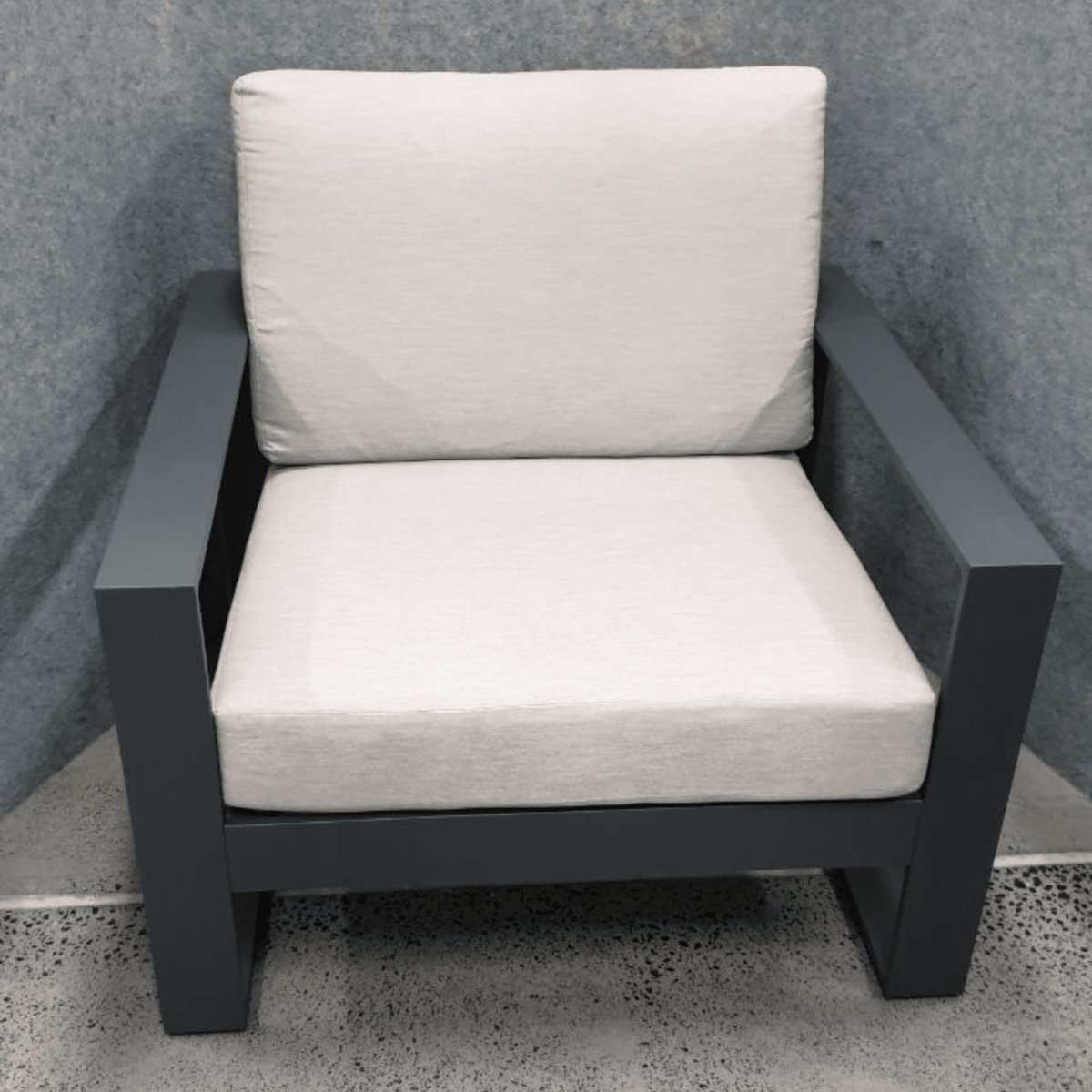 Douglas Single Lounge Chair - Charcoal/Beige - Lume Outdoor Living