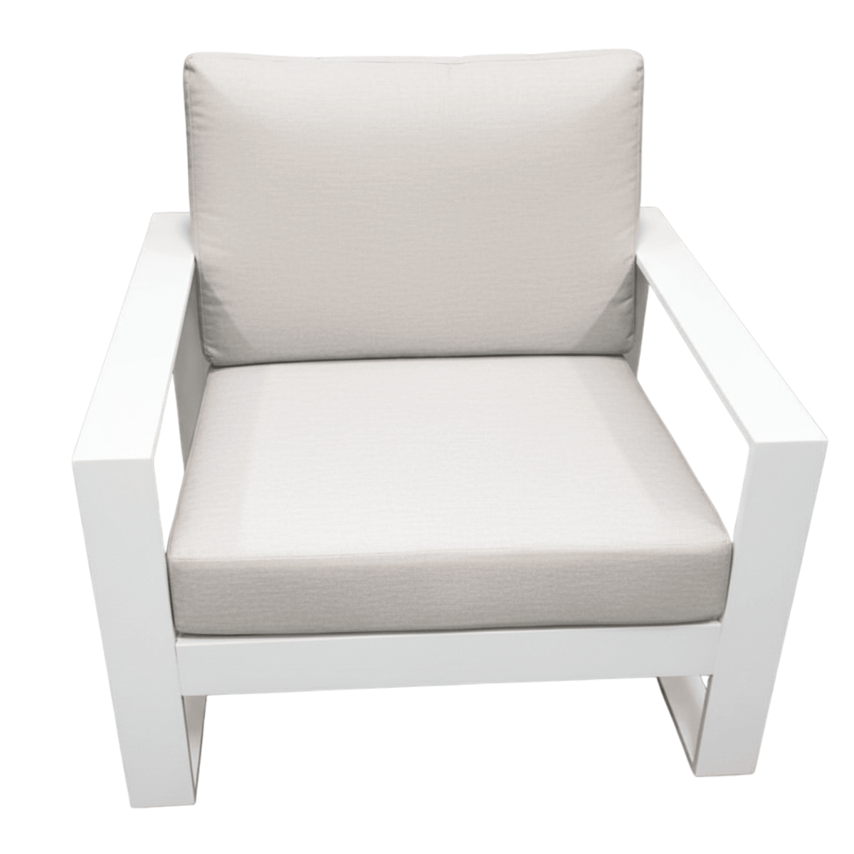 Douglas Single Lounge Chair - White/Beige - Lume Outdoor Living