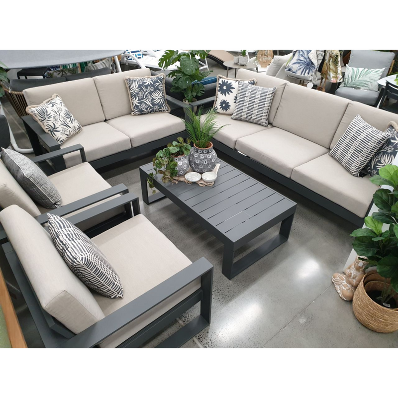 Douglas Lounge Charcoal 3+2+1+1 - 5 piece outdoor lounge setting