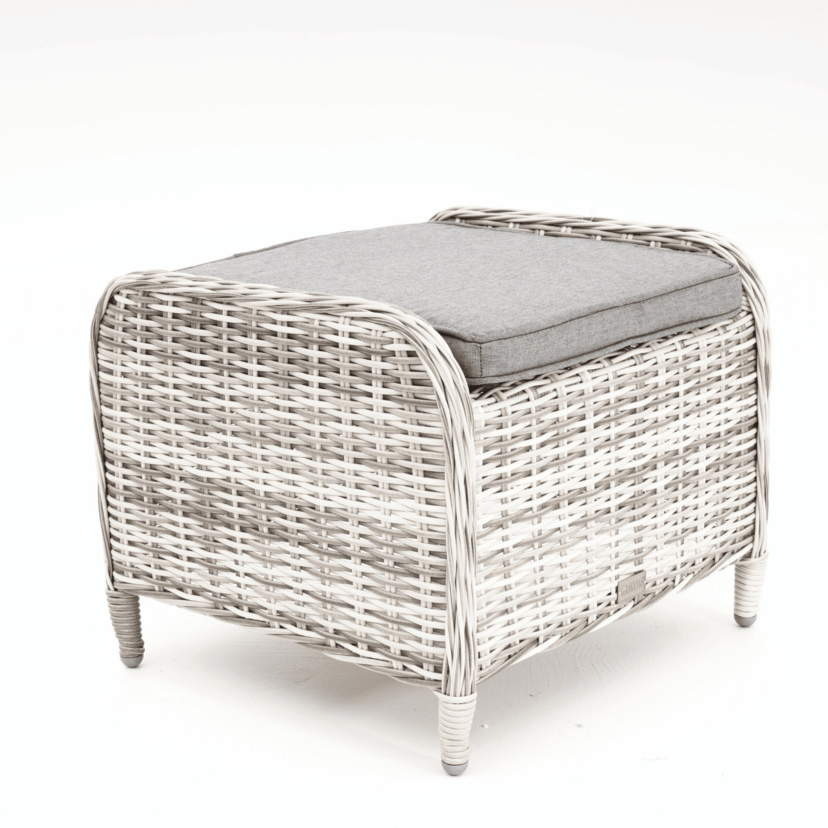 Eldorado Footstool - Zen White/Grey - Lume Outdoor Living