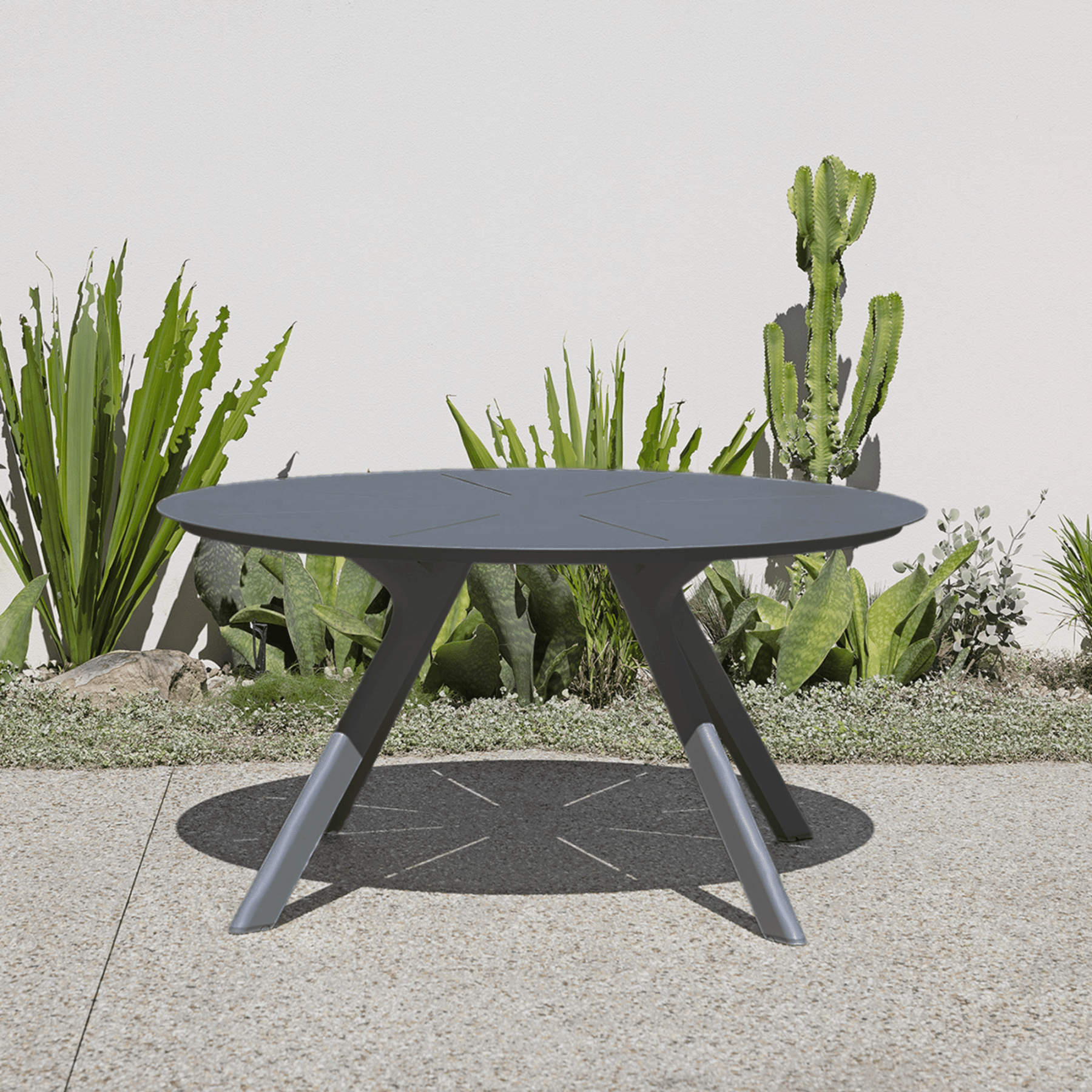 Estella 1.5m Round Outdoor Dining Table Charcoal - Lume Outdoor Living