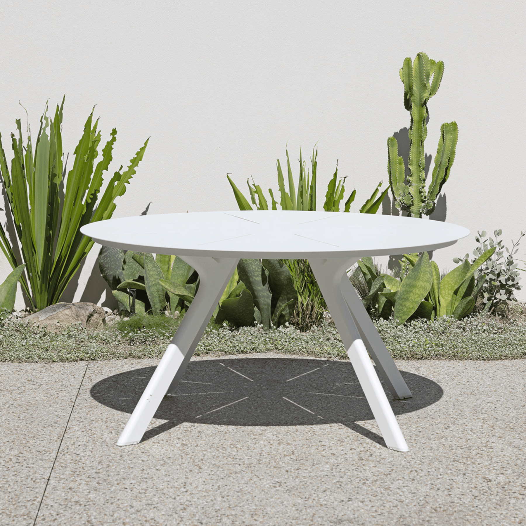 Estella 1.5m Round Outdoor Dining Table White - Lume Outdoor Living