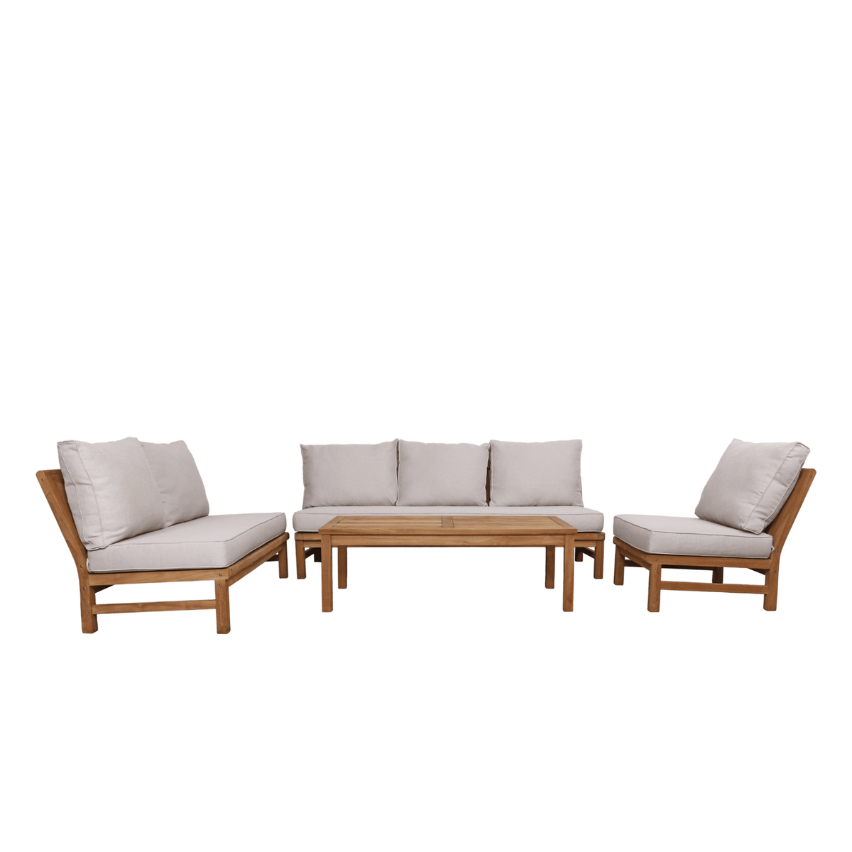 Fiji Modular 4pce Lounge Setting - Teak/Wheat - Lume Outdoor Living