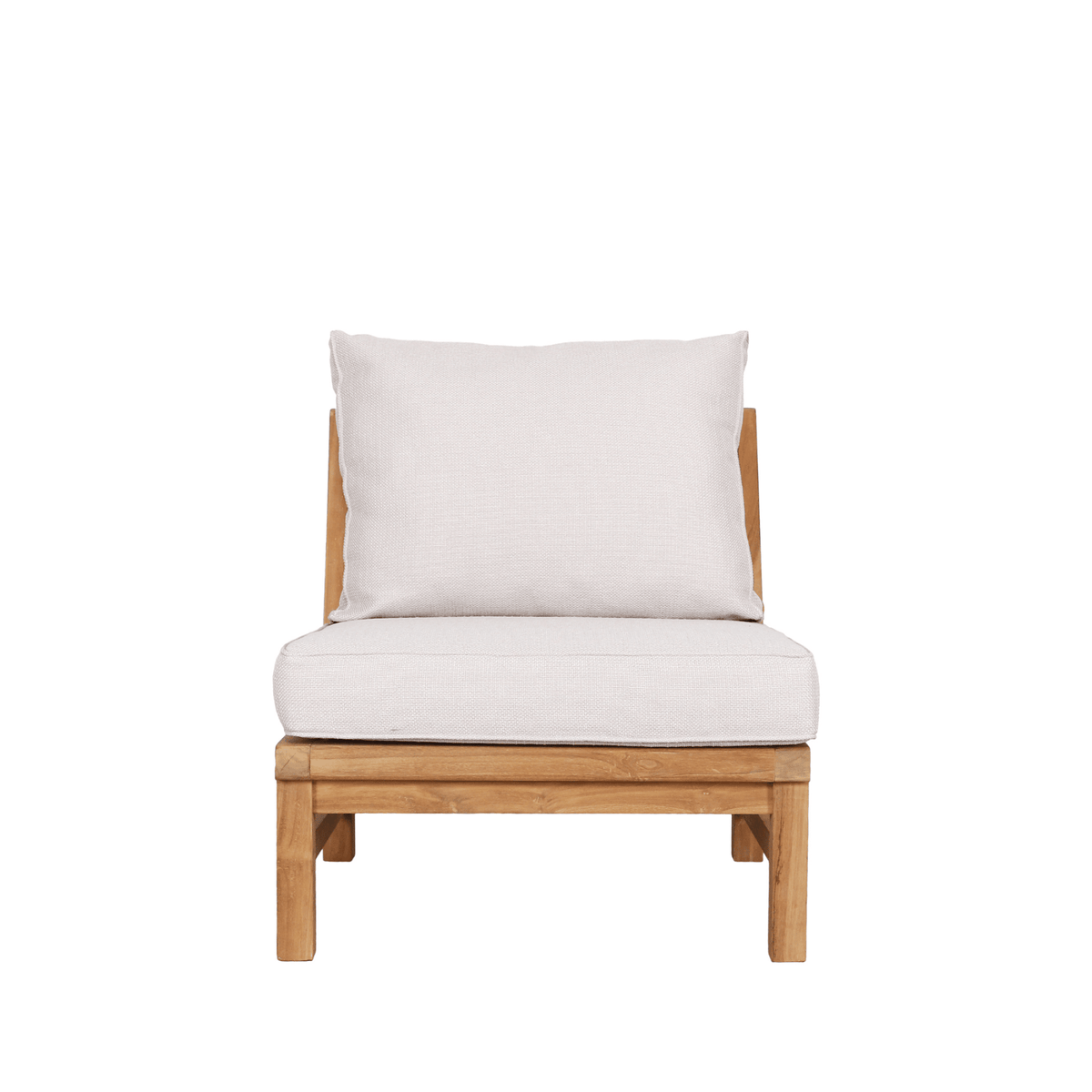 Fiji Modular Single Lounge Chair - Teak/Wheat - Lume Outdoor Living