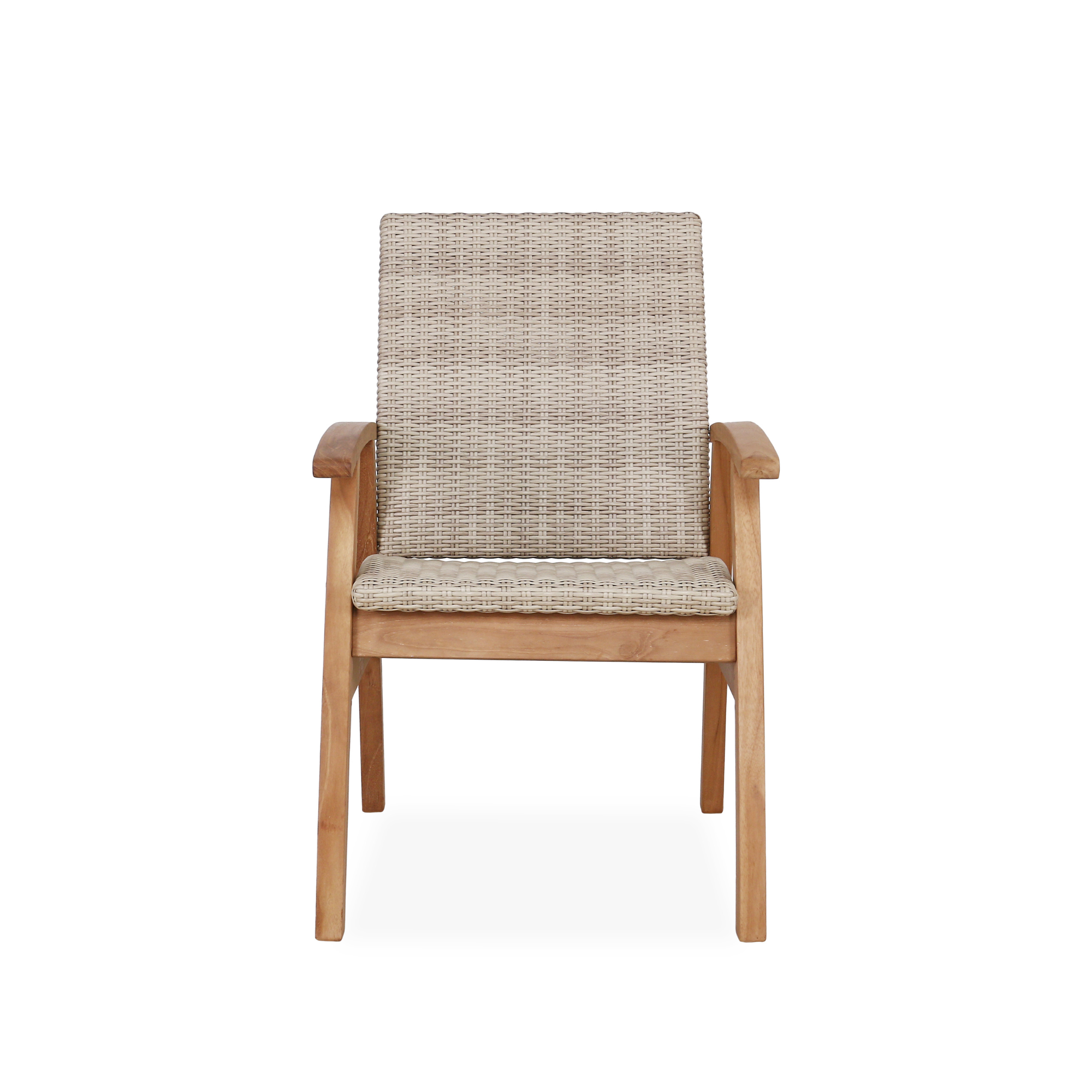 Flinders teak and wicker outdoor dining chair - 3 wicker options