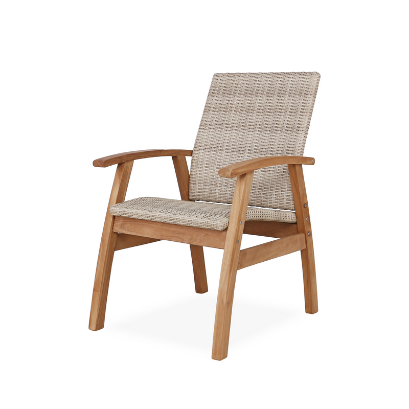 Flinders teak and wicker outdoor dining chair - 3 wicker options