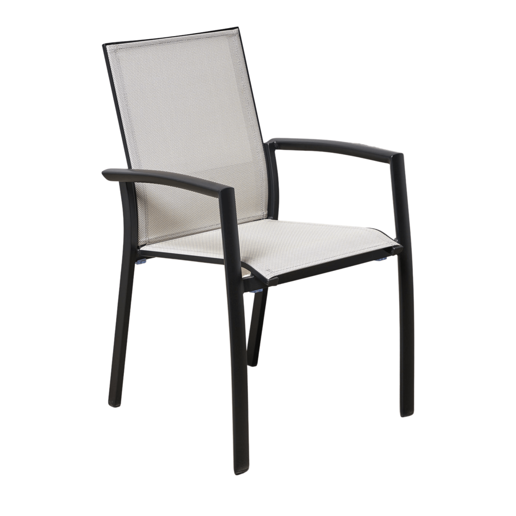 Florida Aluminium Outdoor Dining Chair - Black/beige - Lume Outdoor Living