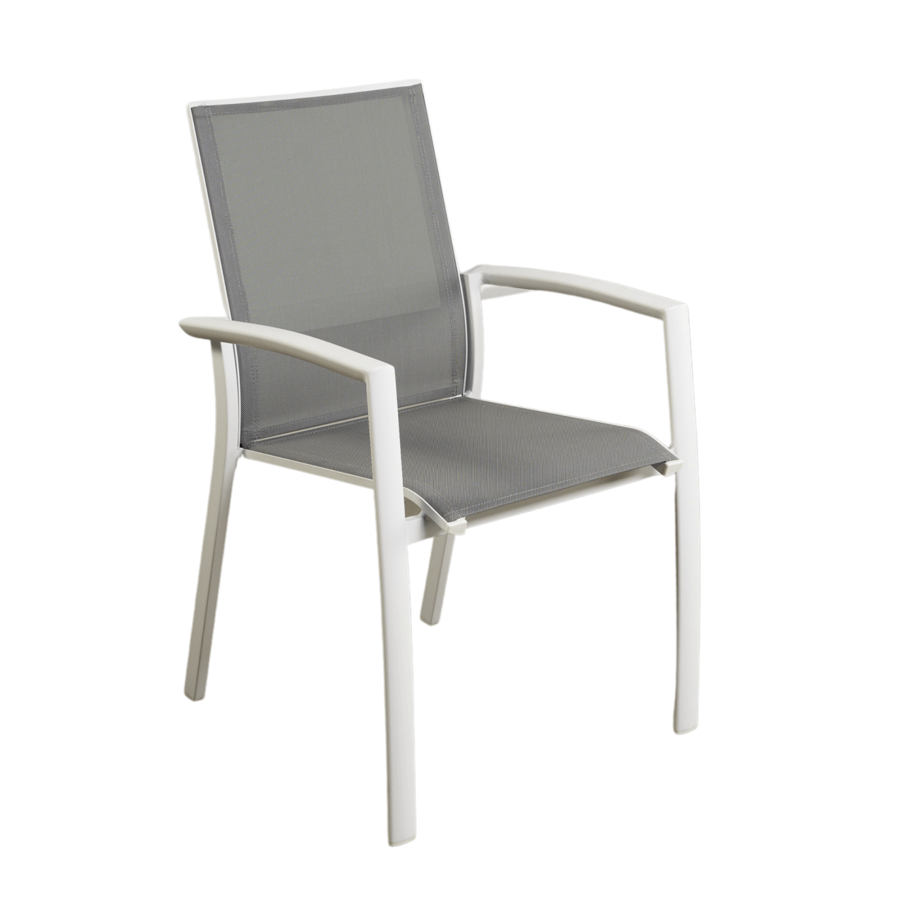 Florida Aluminium Outdoor Dining Chair - White/charcoal - Lume Outdoor Living