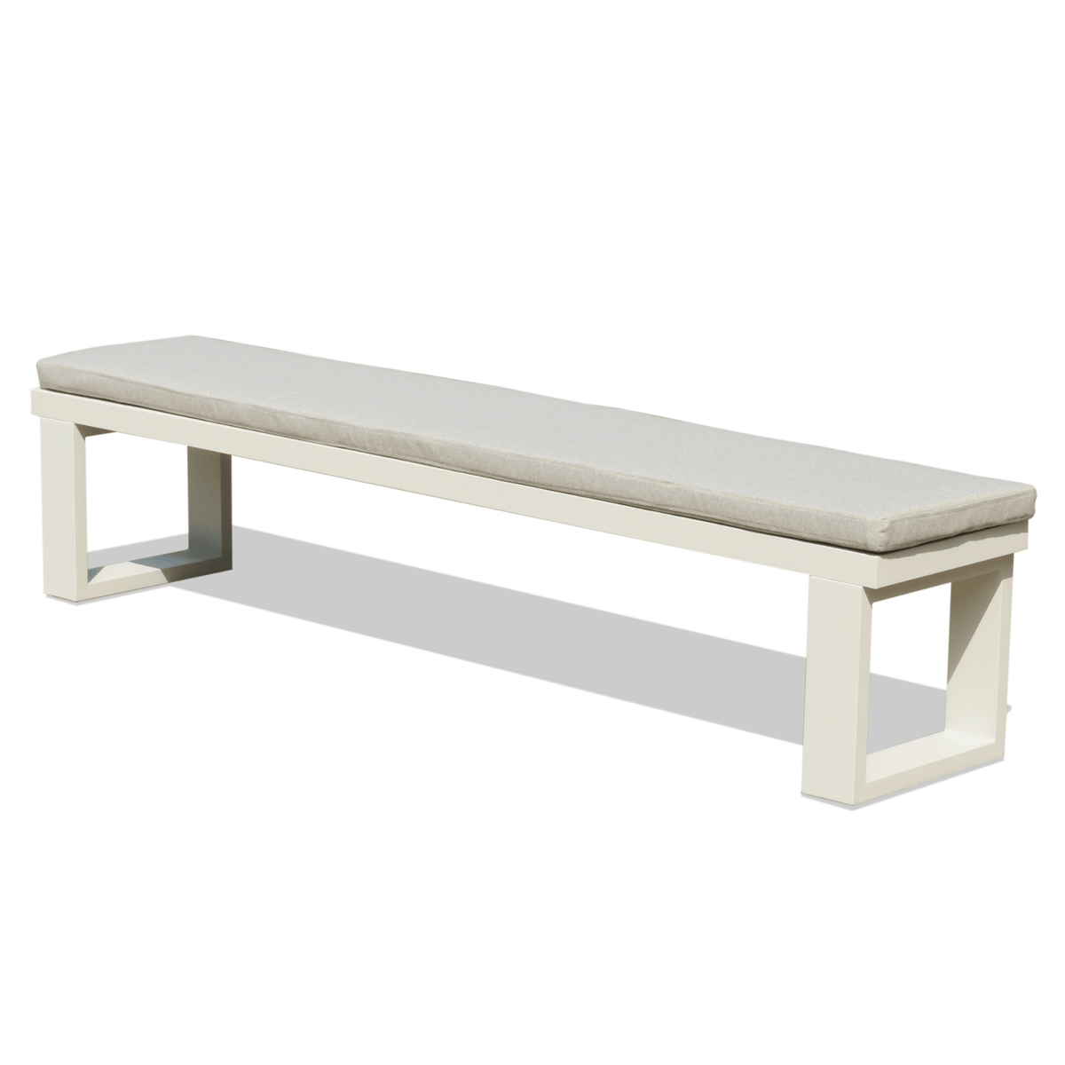 Florida Bench 220x90cm 3pce Dining Setting - Pearl-white (cream) - Lume Outdoor Living