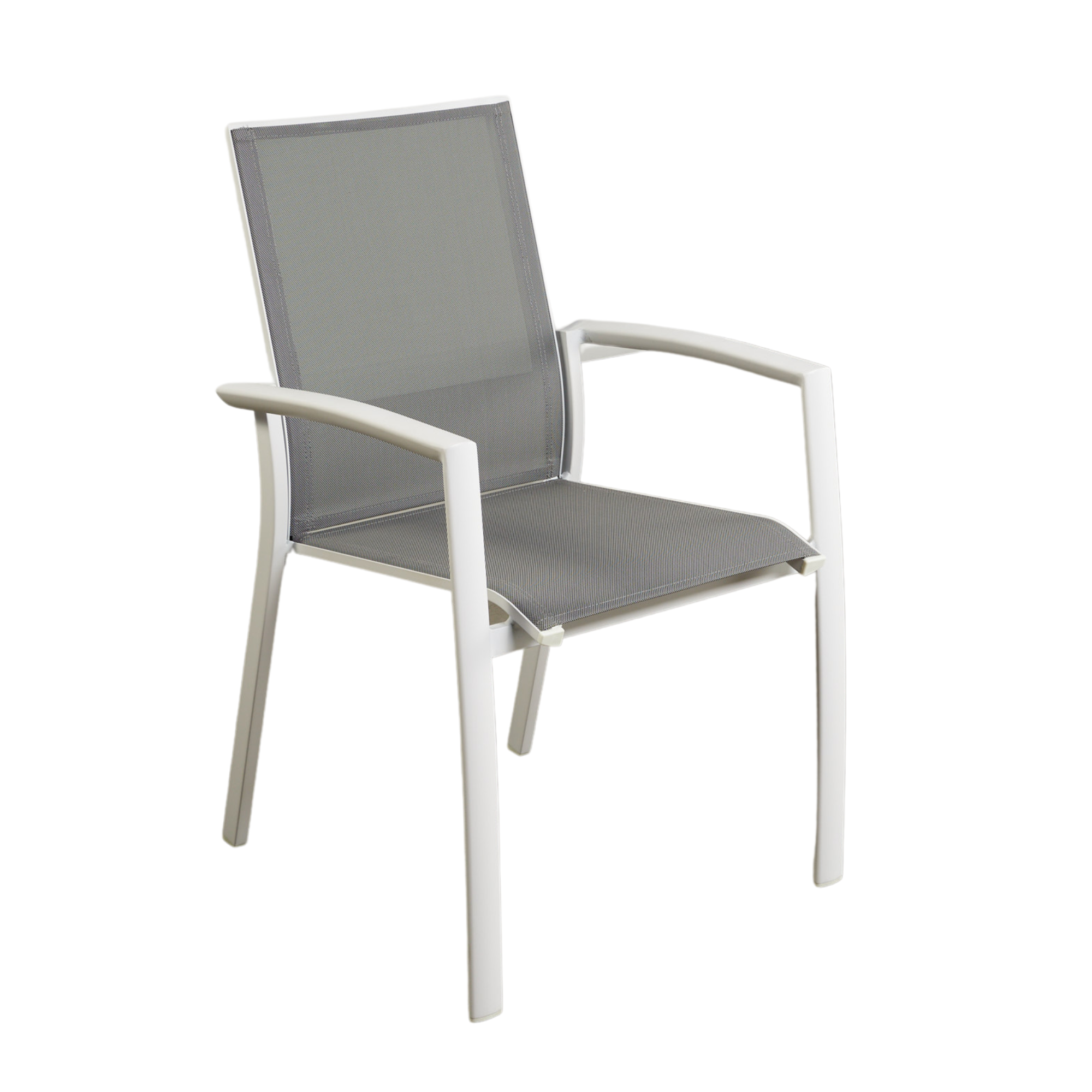 Florida Aluminium Outdoor Dining Chair - White/charcoal