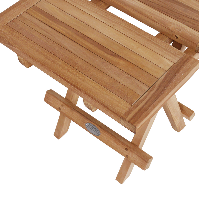 Folding teak picnic side table