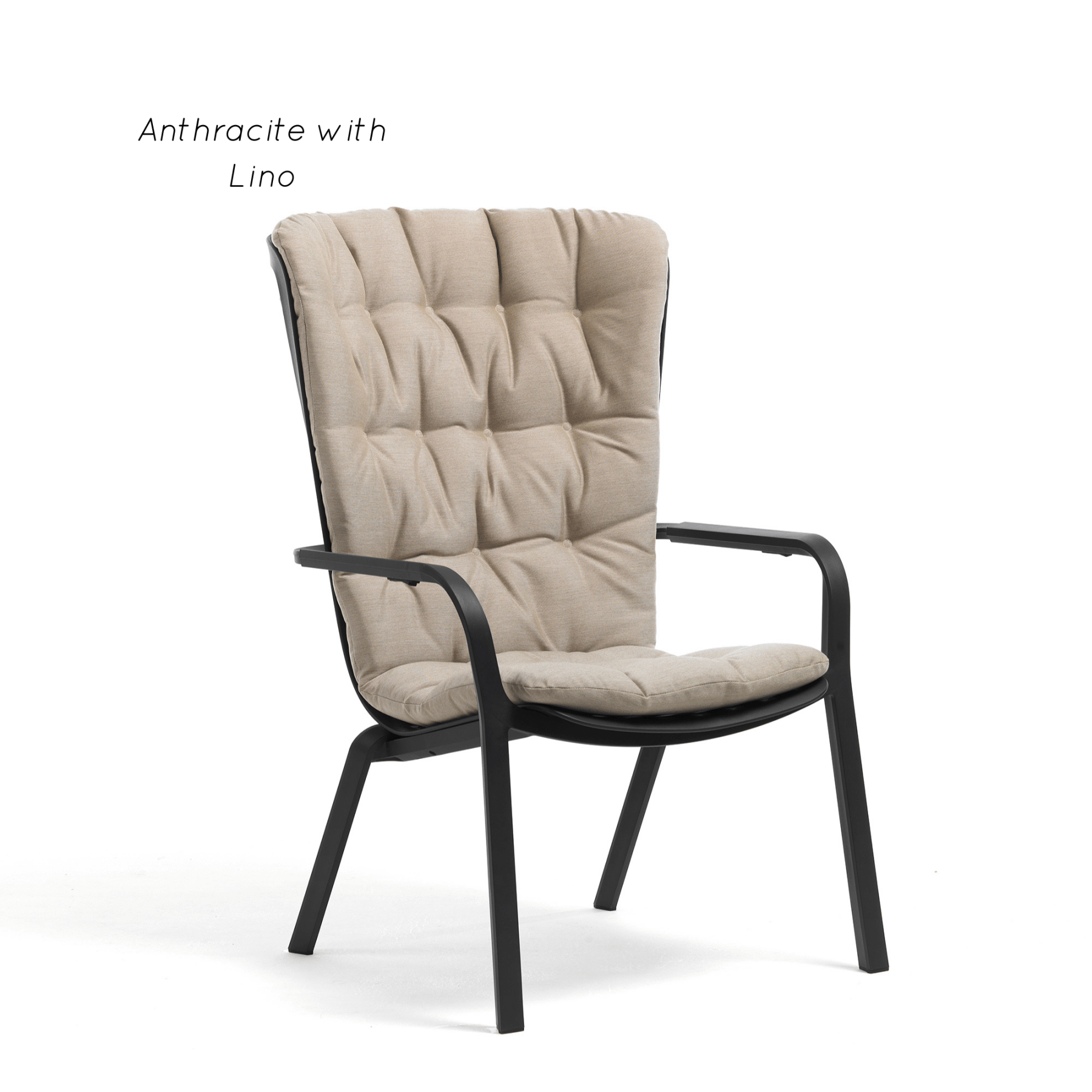 Folio high - back chair with cushion by Nardi - 6 colour combinations - outdoor lounge chair - Lume Outdoor Living