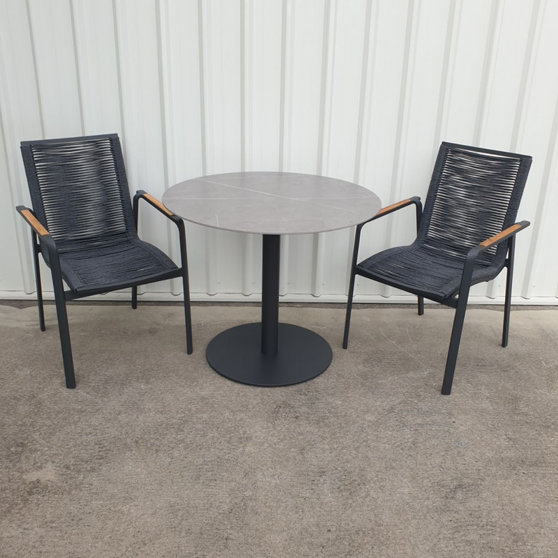 Freedom Table, Diamond Rope Chair 3-piece Outdoor Setting