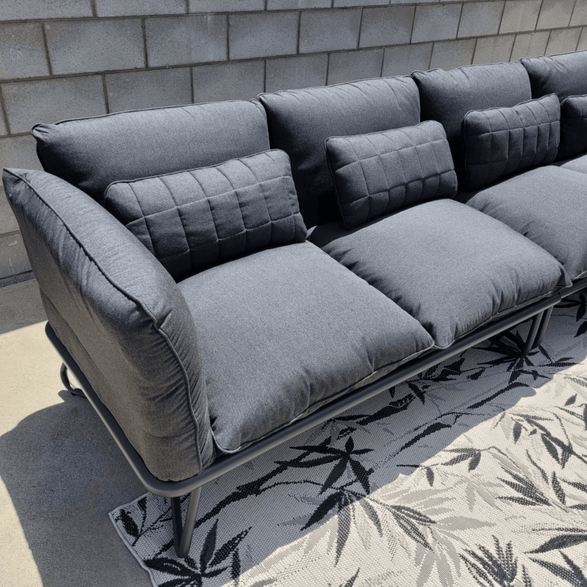 Gentle Sunbrella Upholstered Corner Lounge Setting - Lume Outdoor Living