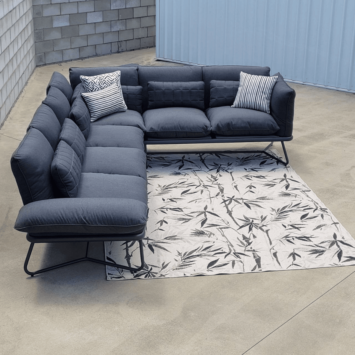 Gentle Sunbrella Upholstered Corner Lounge Setting - Lume Outdoor Living